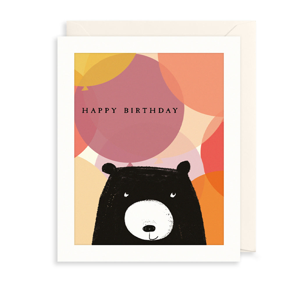 Bear & Balloons Greetings Card The Art File