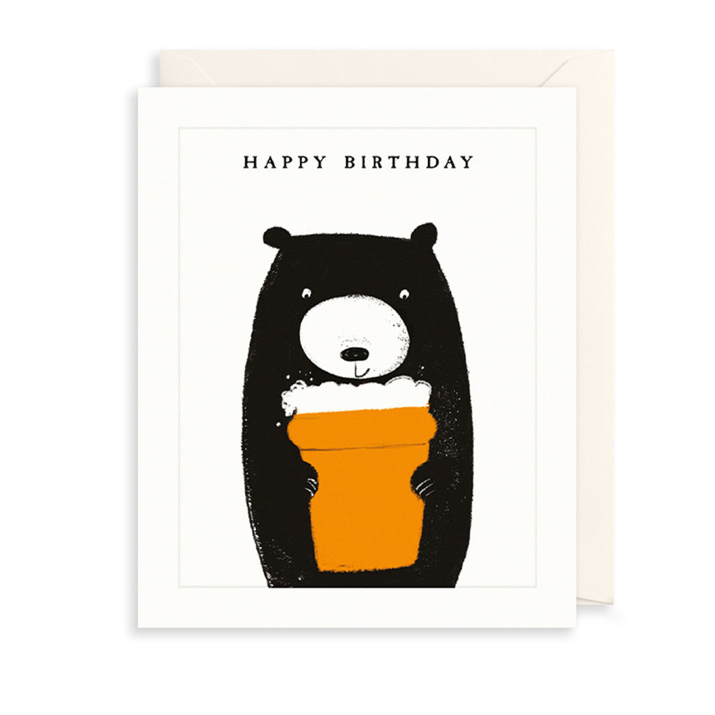 Bear & Pint Greetings Card The Art File