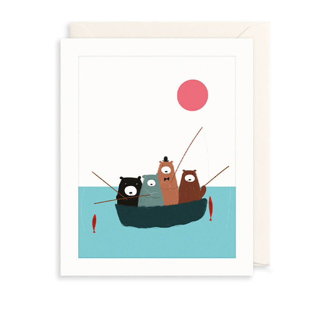 Bears In Boat Greetings Card The Art File