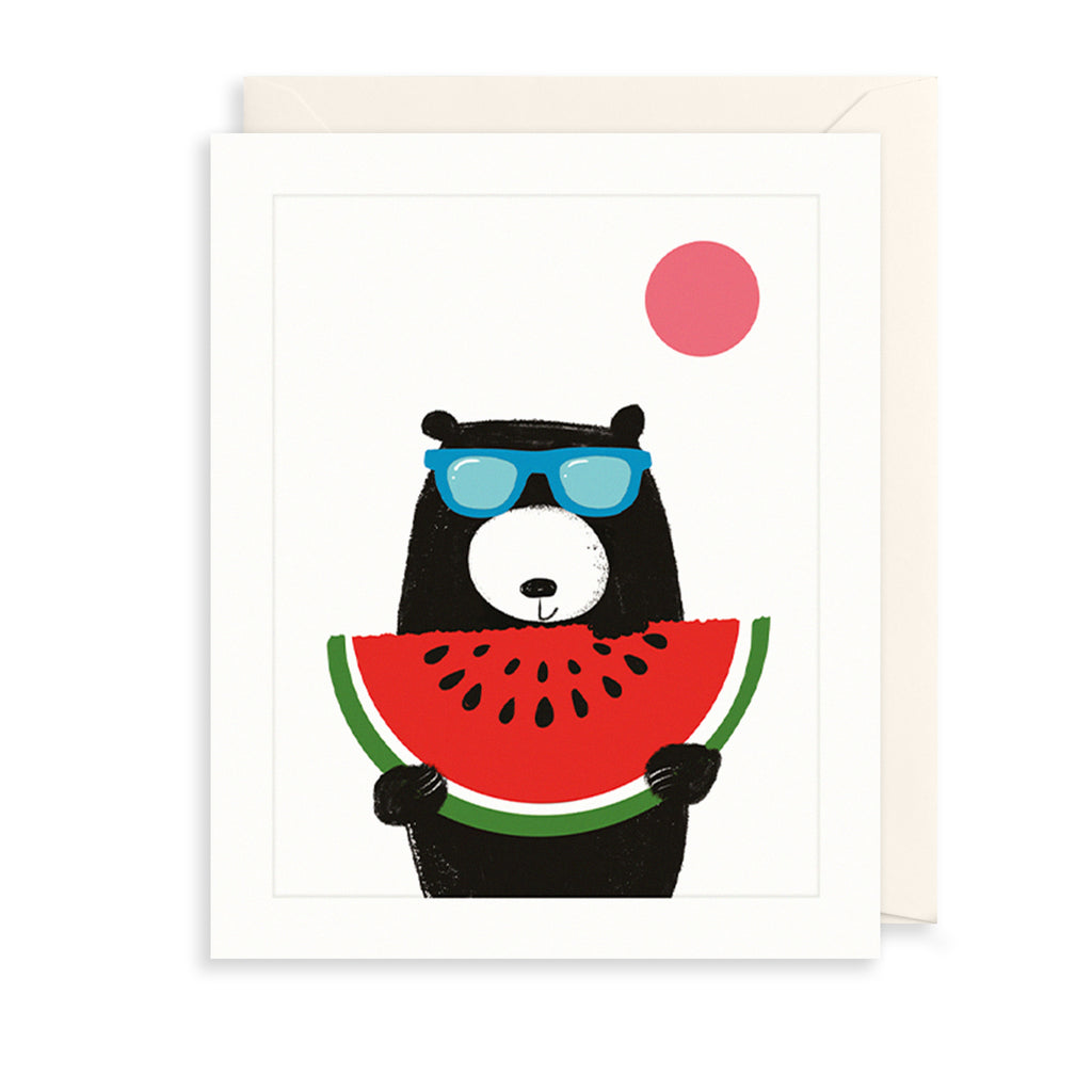 Bear Watermelon Greetings Card The Art File