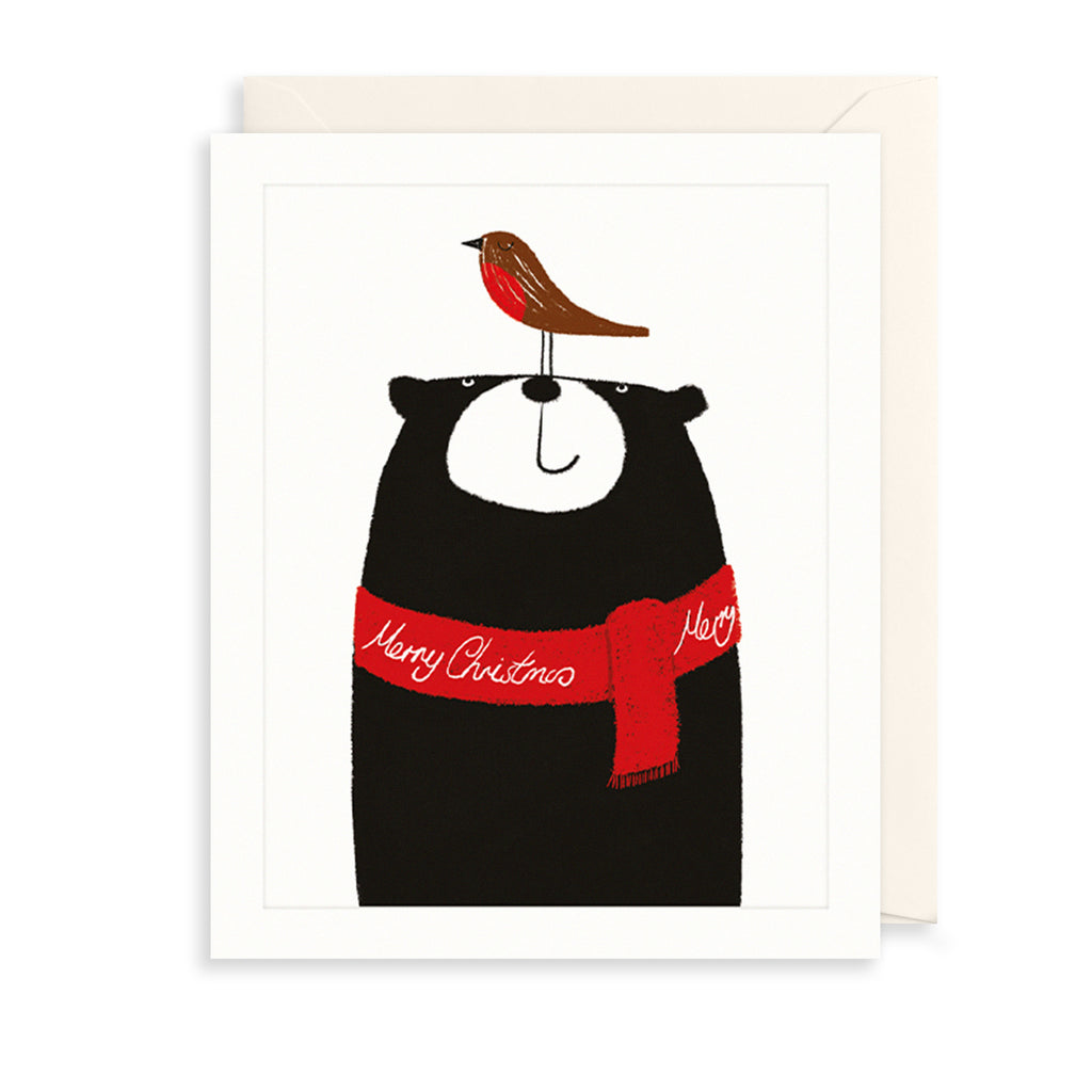 Bear & Bird Christmas Card The Art File