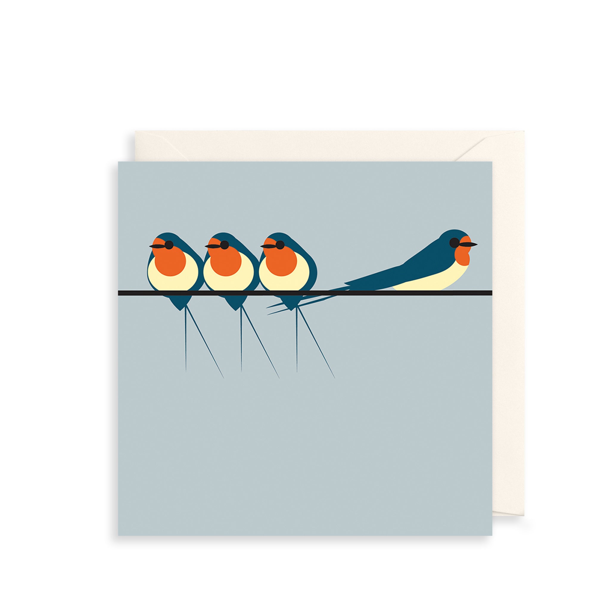 Perched Swallows Greetings Card The Art File