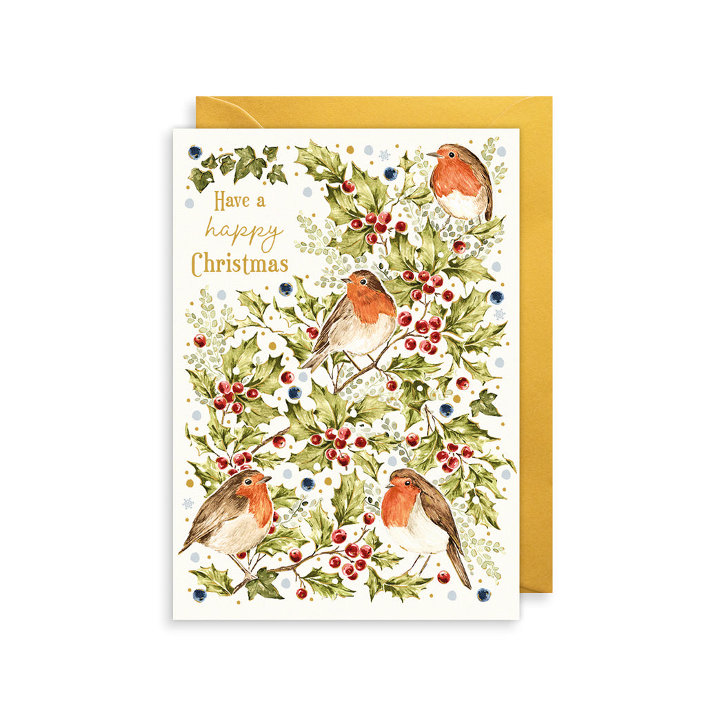 Festive Robins Christmas Card The Art File