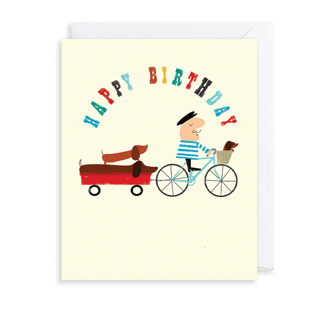 Dogs & Bike Greetings Card The Art File