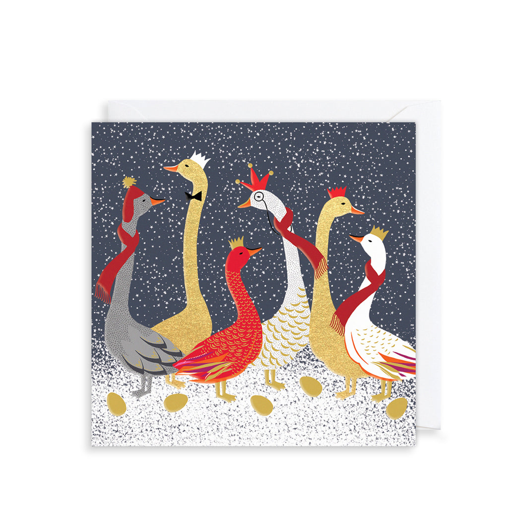 Festive Geese, 8 Luxury Christmas Cards The Art File