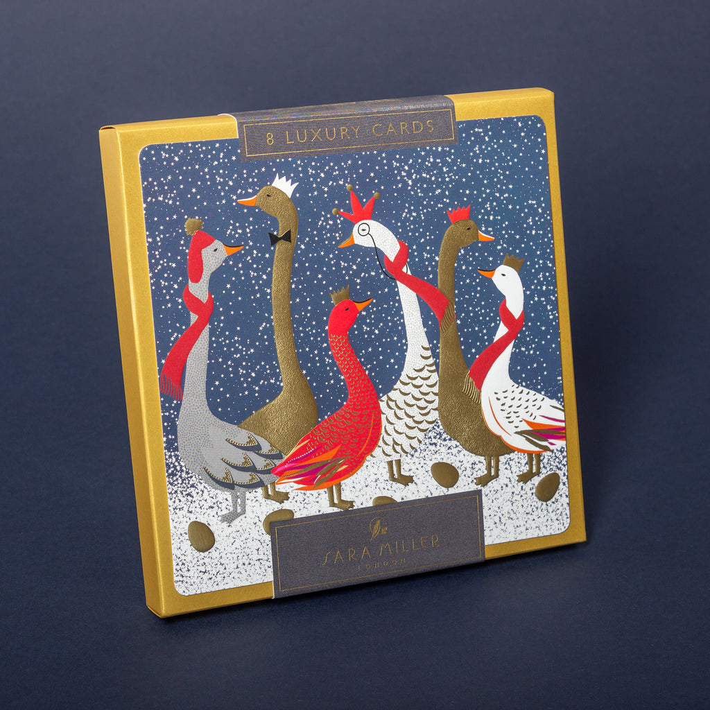 Festive Geese, 8 Luxury Christmas Cards The Art File