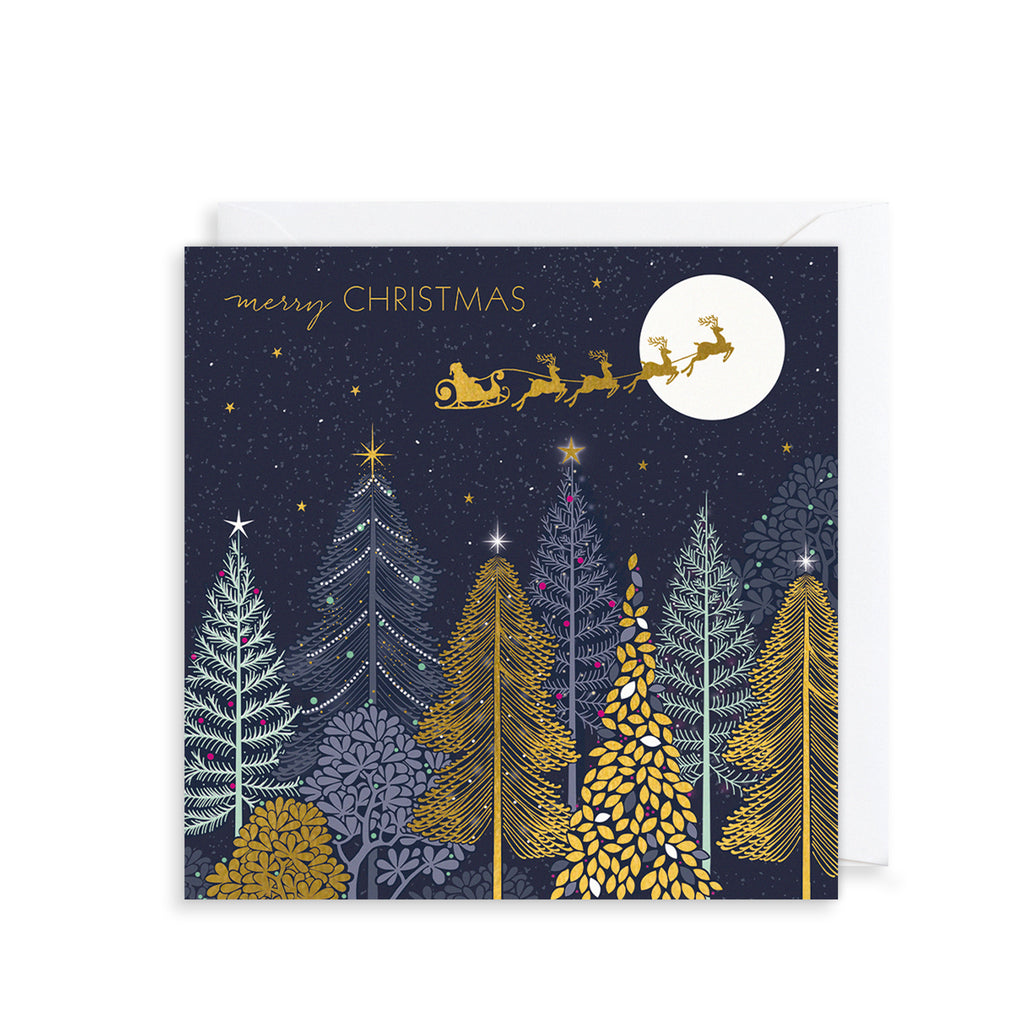 Sleigh Over The Forest, 8 Luxury Christmas Cards The Art File