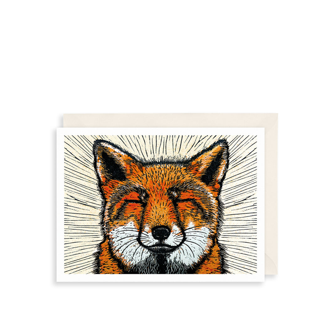 Orange Fox Greetings Card The Art File