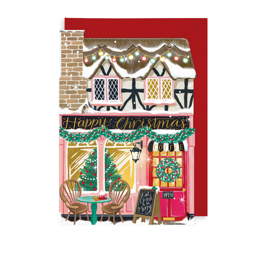 Coffee Shop Christmas Card The Art File