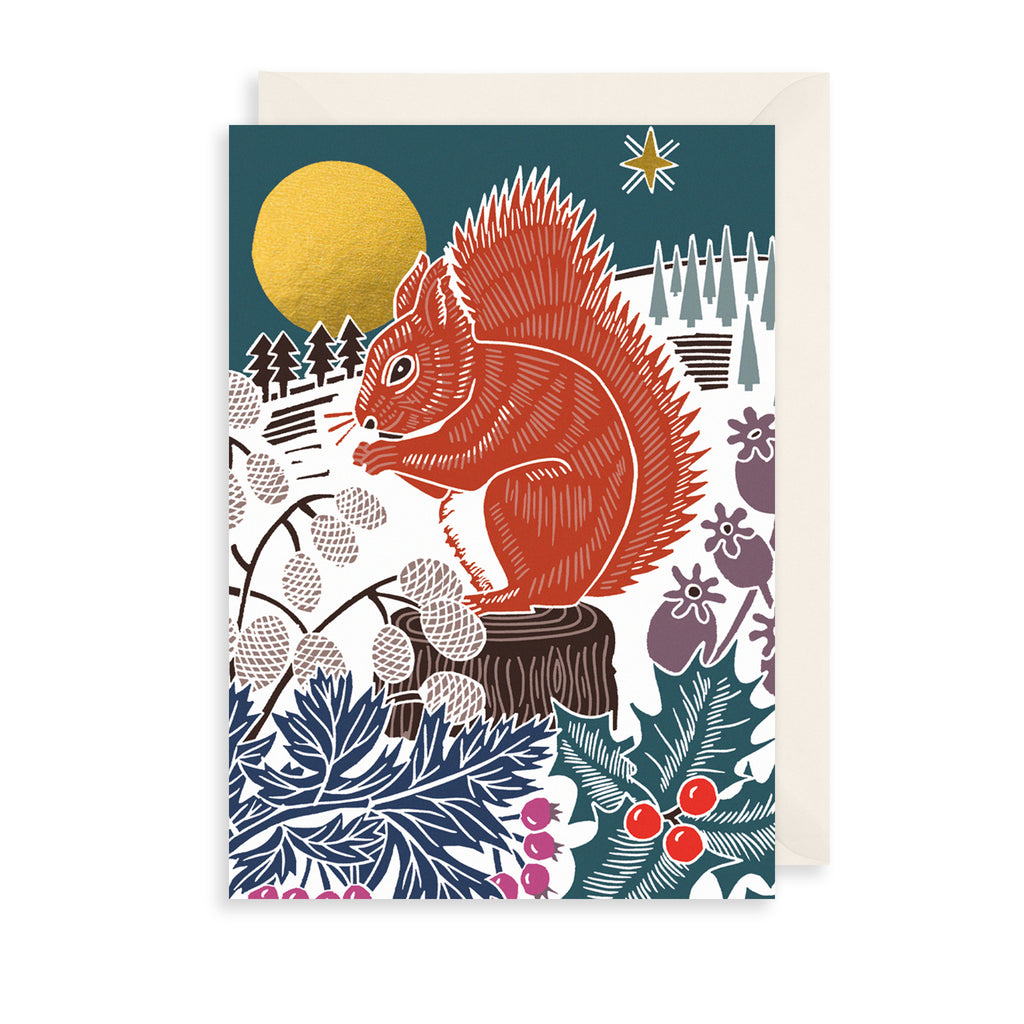 Midnight Squirrel Christmas Card The Art File