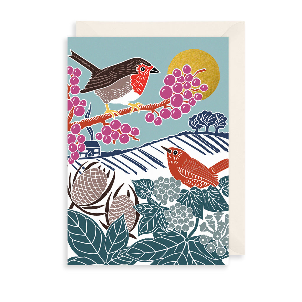 Winter Birds Christmas Card The Art File