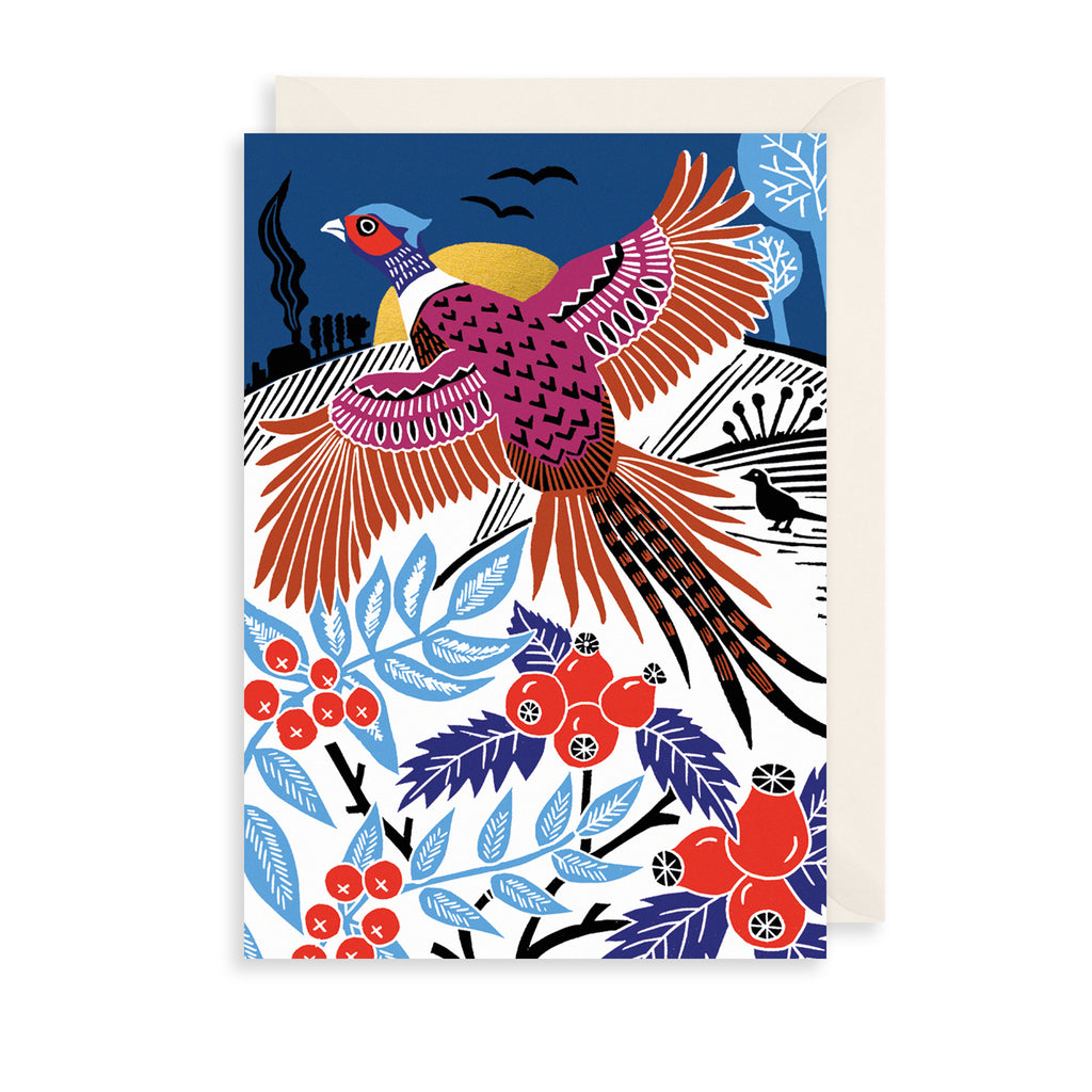 Flying Pheasant Christmas Card The Art File