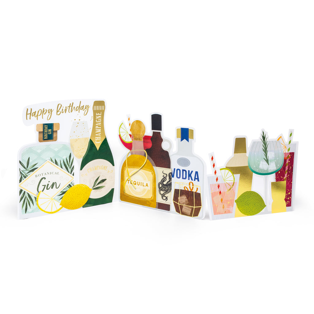 Birthday Drinks, 3D Greetings Card The Art File