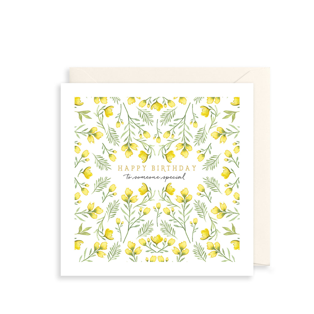 Yellow Flowers Greetings Card The Art File