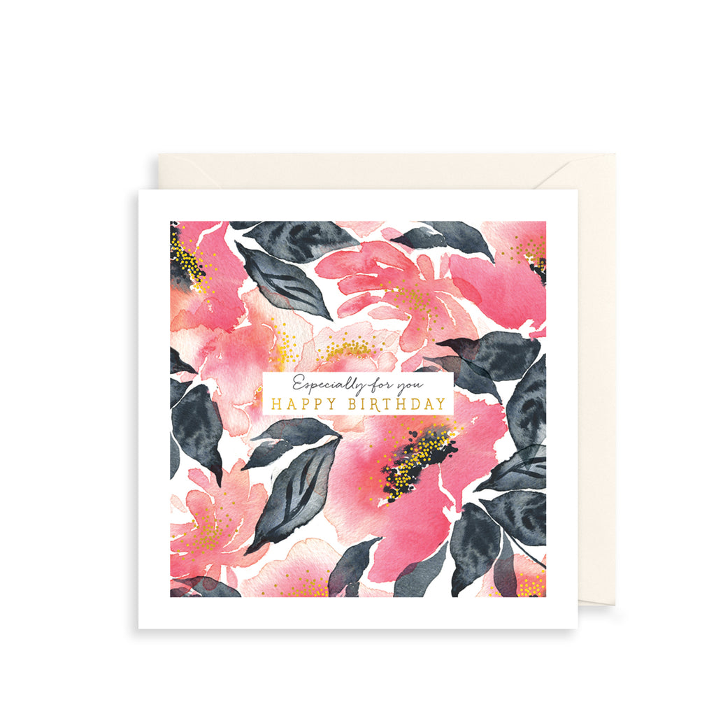 Pink Flowers Greetings Card The Art File