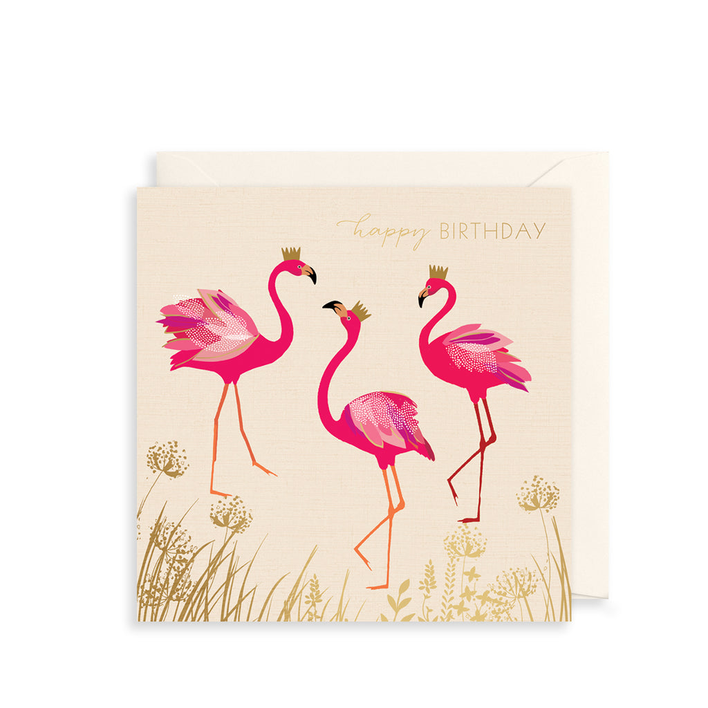 Birthday Flamingos Greetings Card The Art File