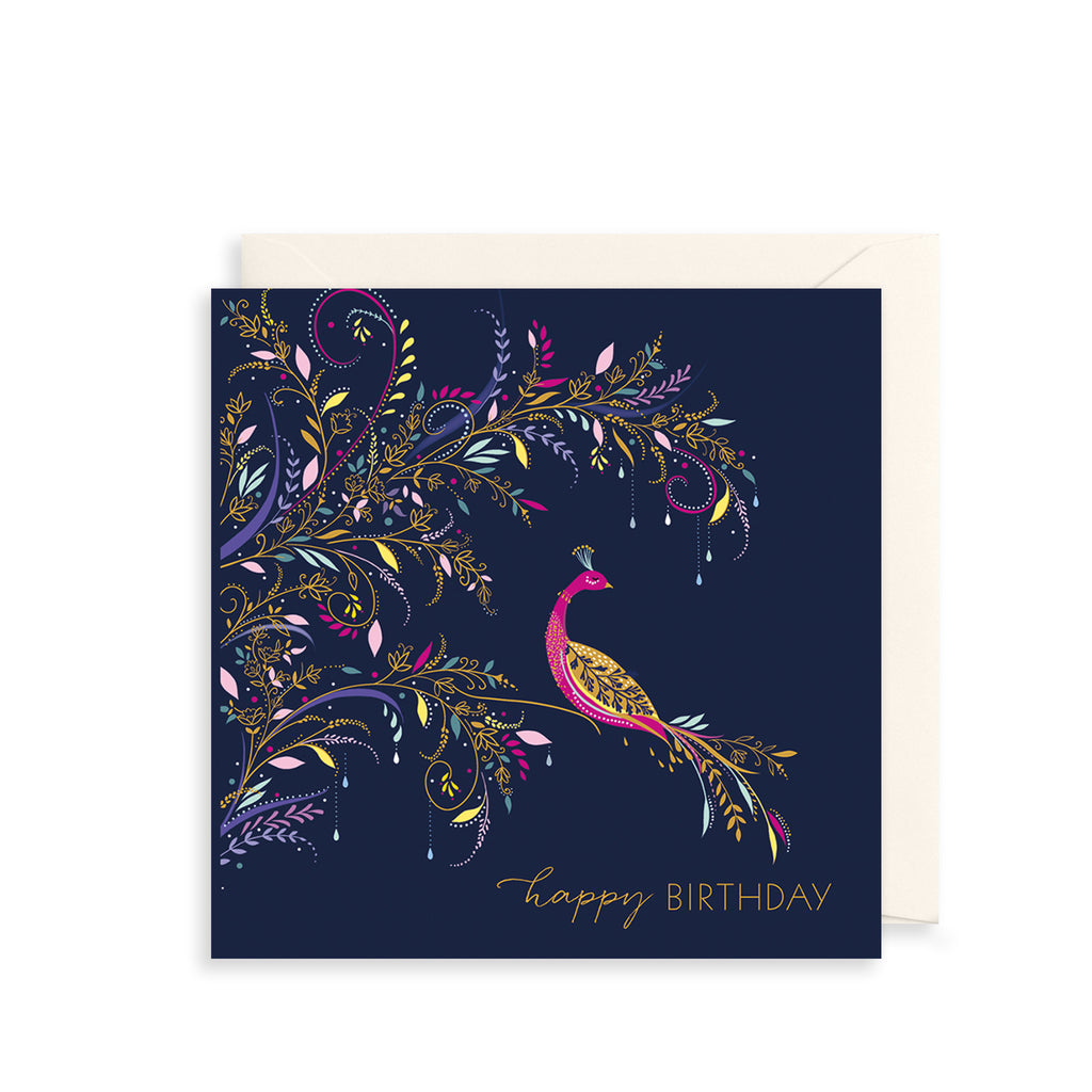 Midnight Peacock Greetings Card The Art File