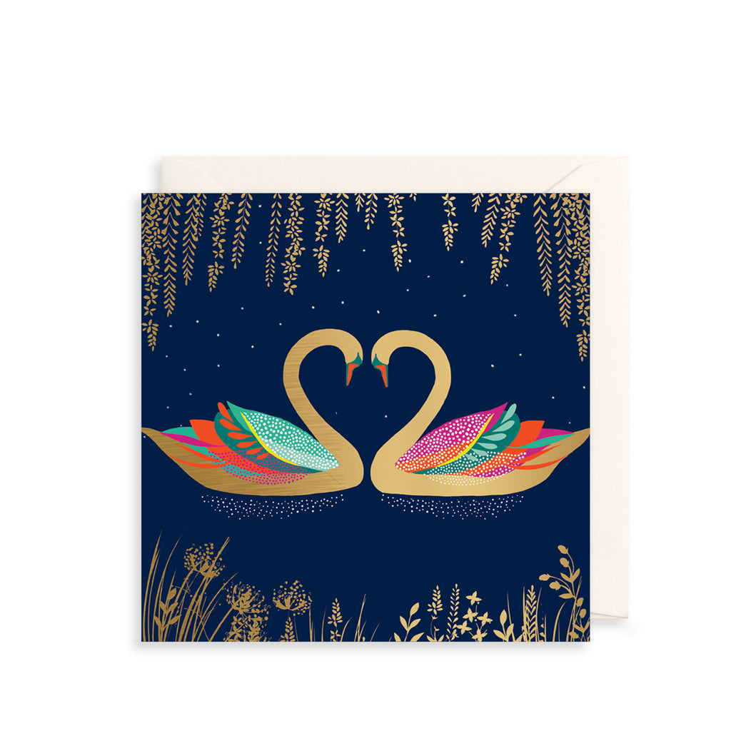 Two Swans Greetings Card The Art File