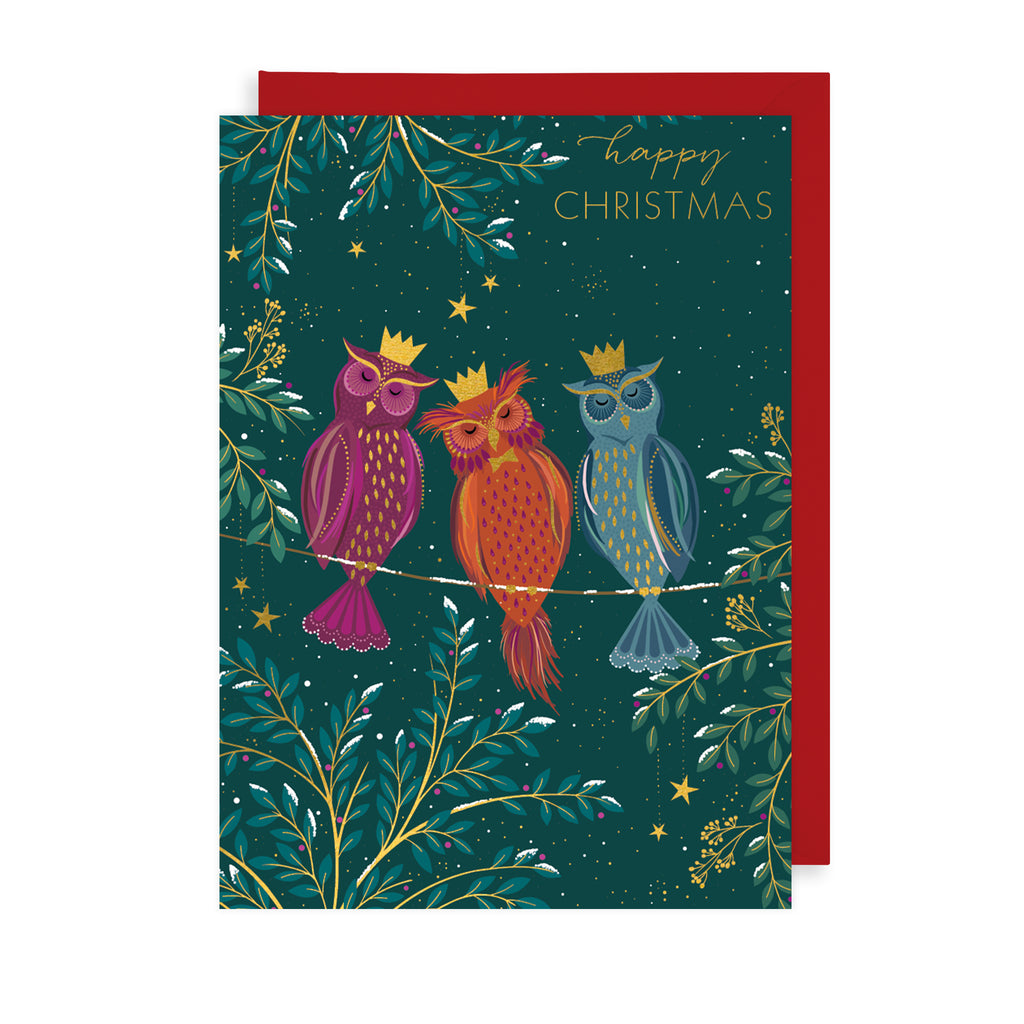 Winter Owls Christmas Card The Art File