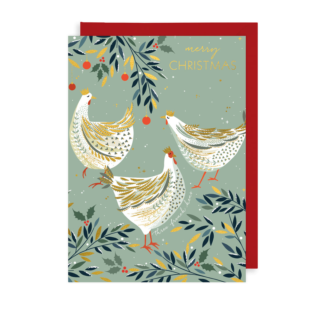 Golden Hens Christmas Card The Art File