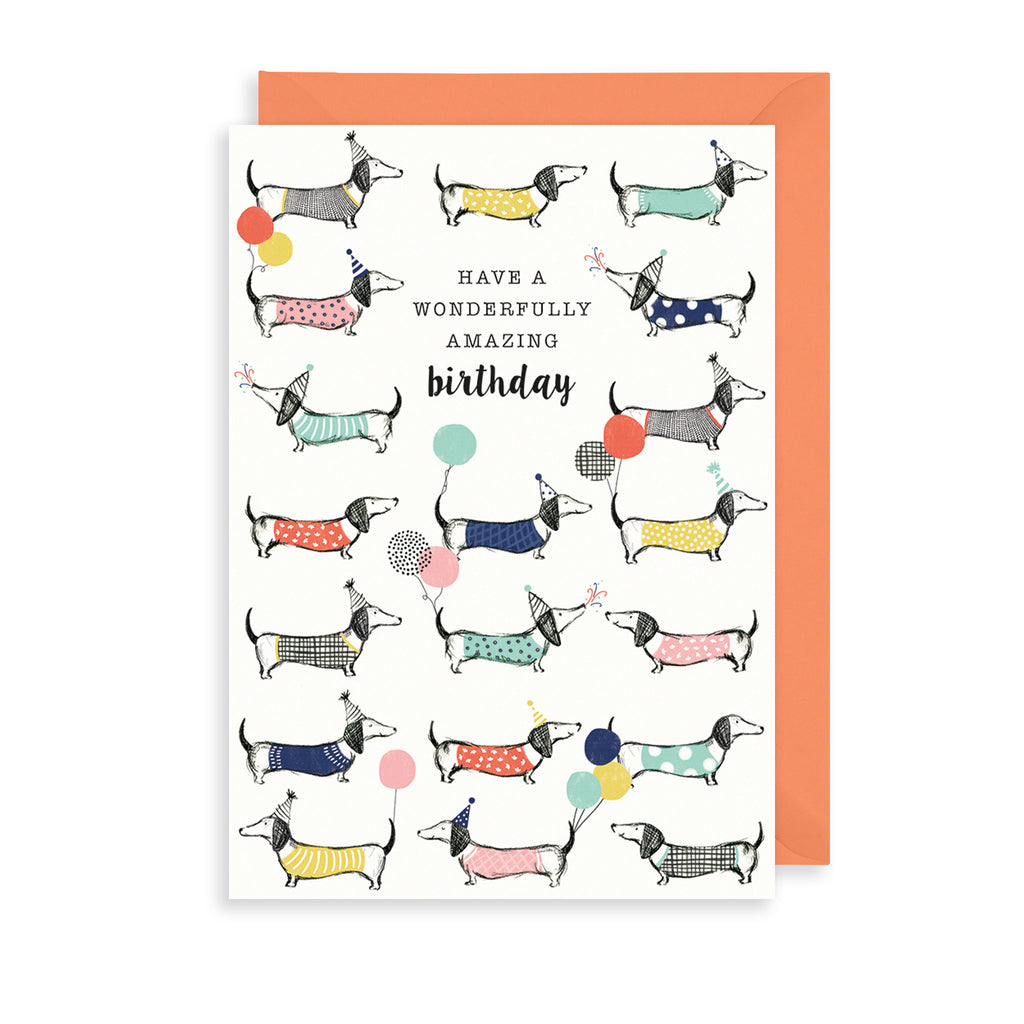 Dachshund Pattern Greetings Card The Art File