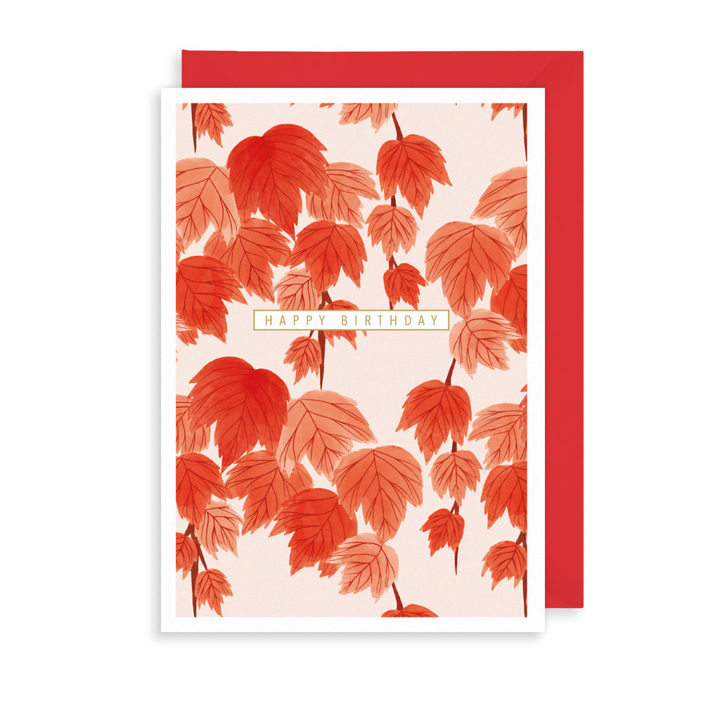 Red Leaves Greetings Card The Art File