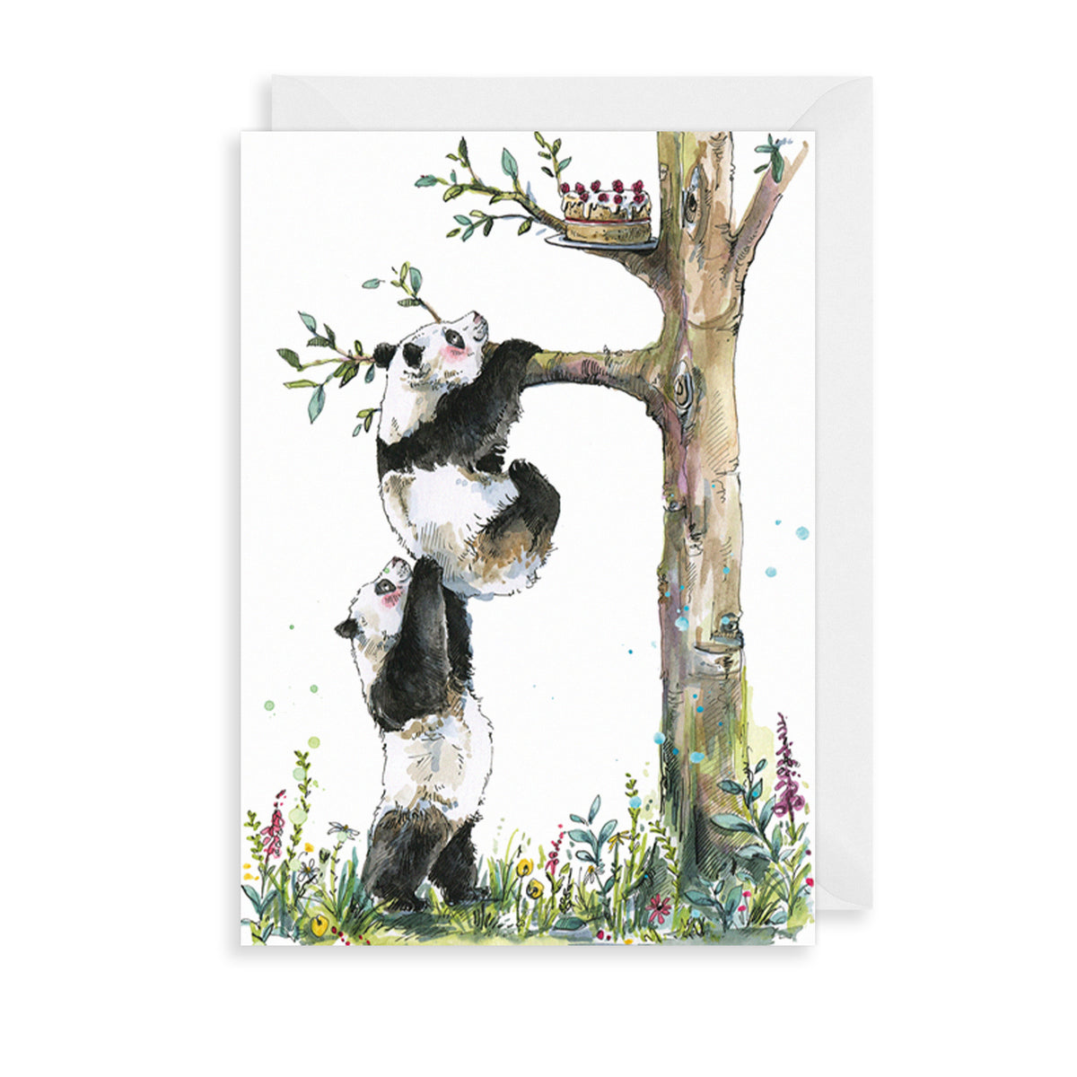 Panda Cake Greetings Card | The Art File